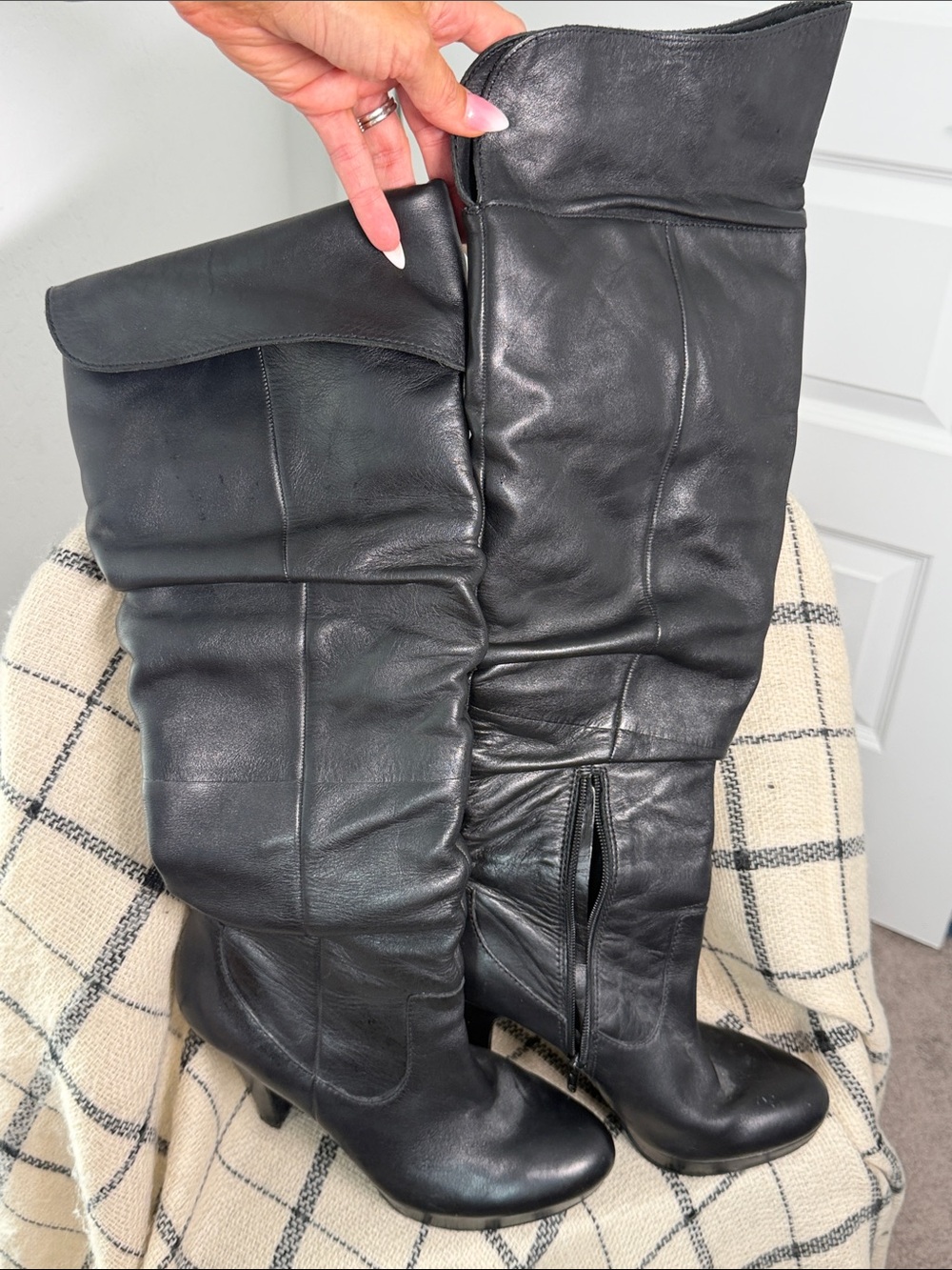 Jessica Simpson Black Over-the-Knee Leather Boots
